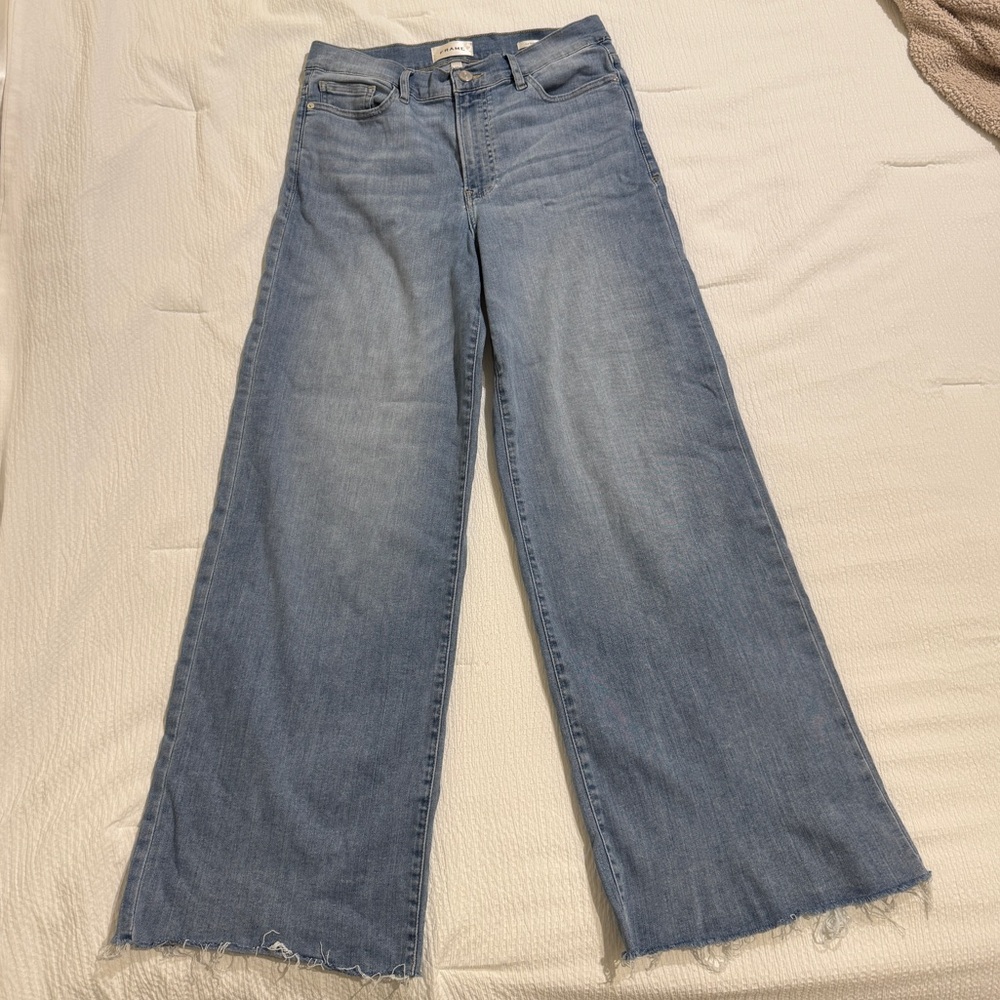 Frame Denim Light Blue Wide-Leg Flare Jeans